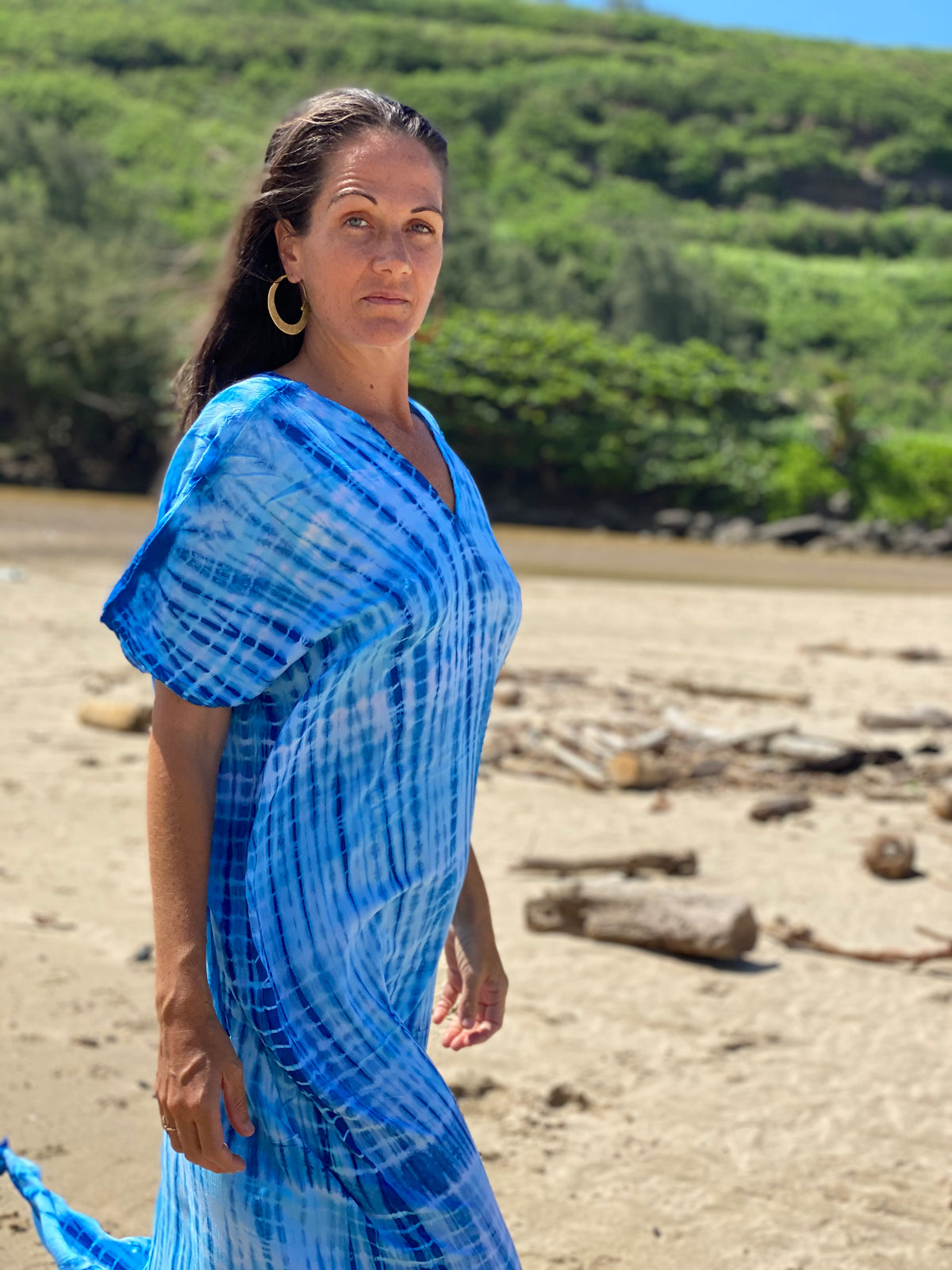 Maxi Kaftan V Neck Dress