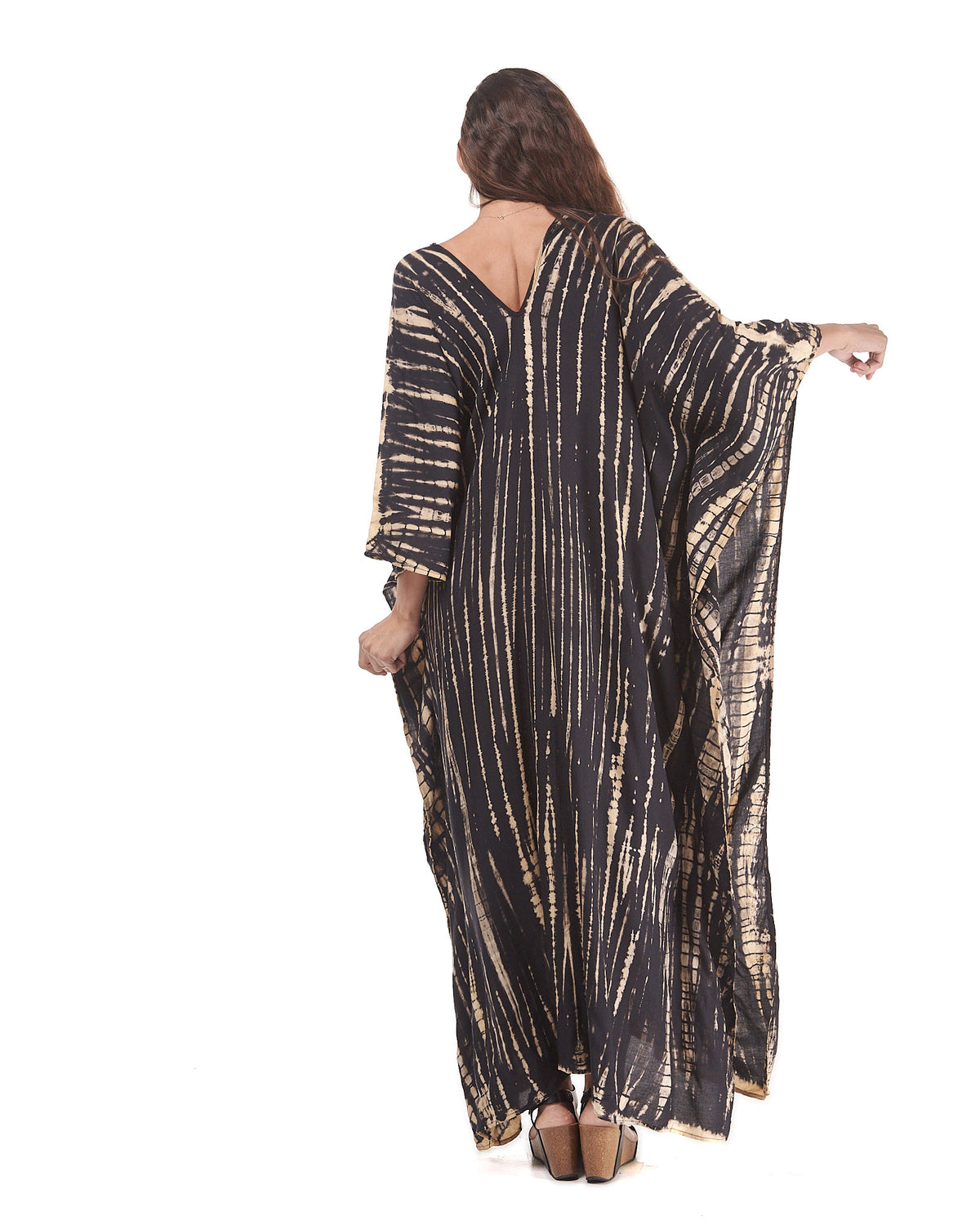 Long Kaftan V Neck Dress with wings