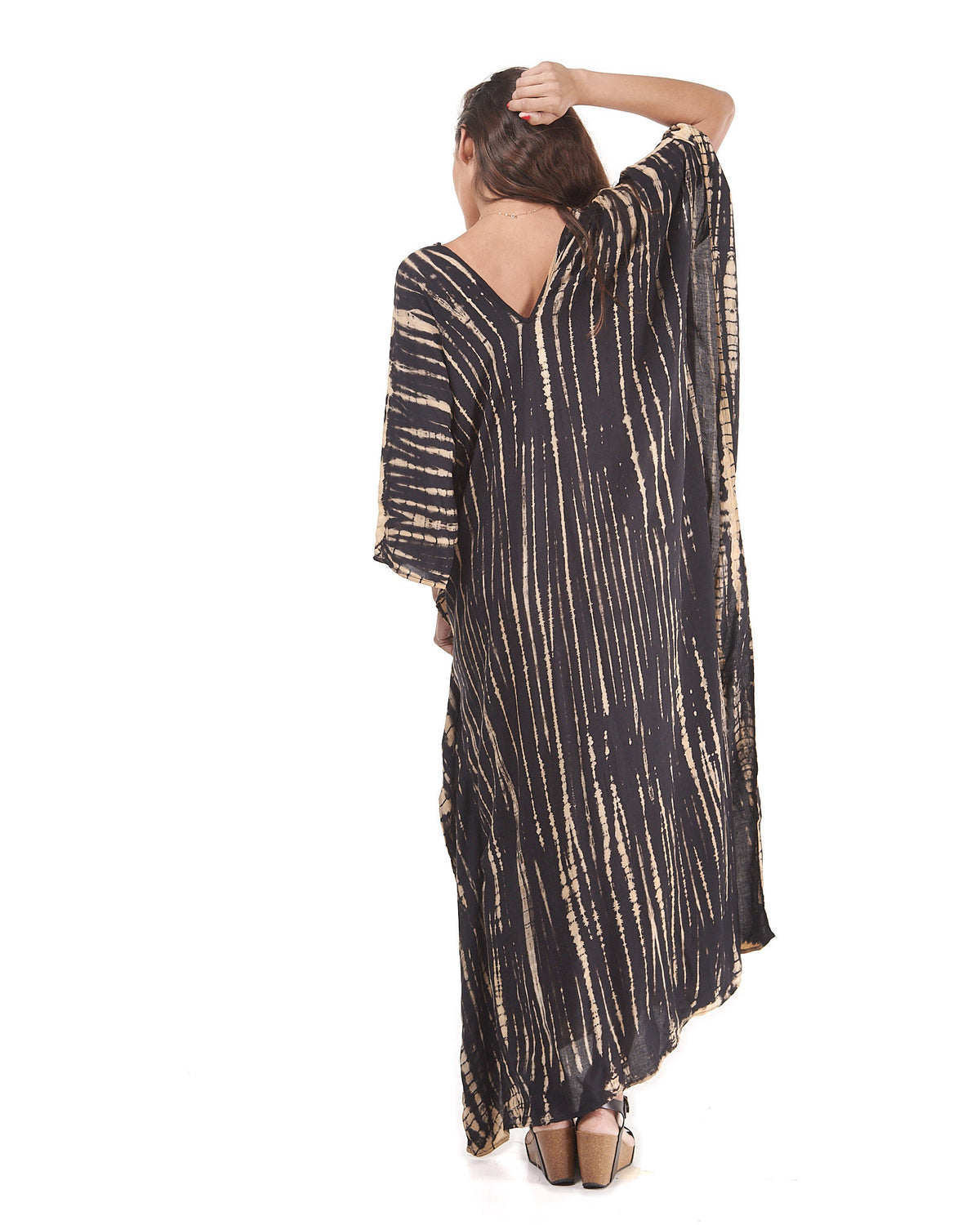 Long Kaftan V Neck Dress with wings