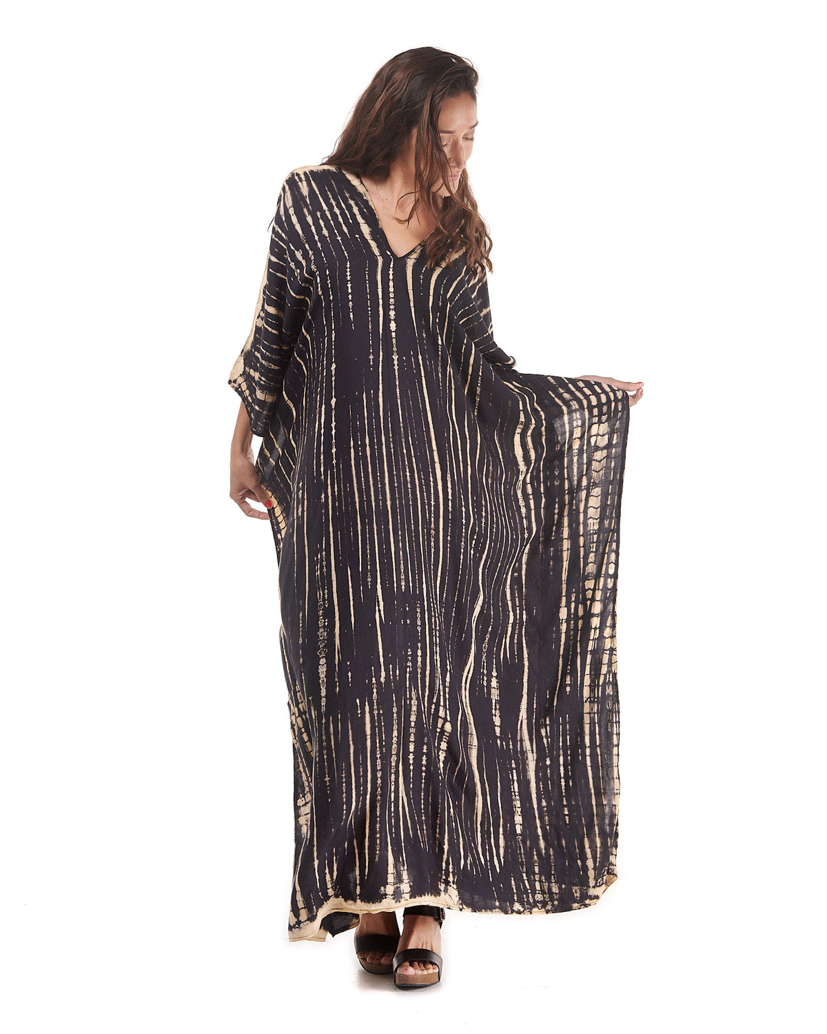 Long Kaftan V Neck Dress with wings