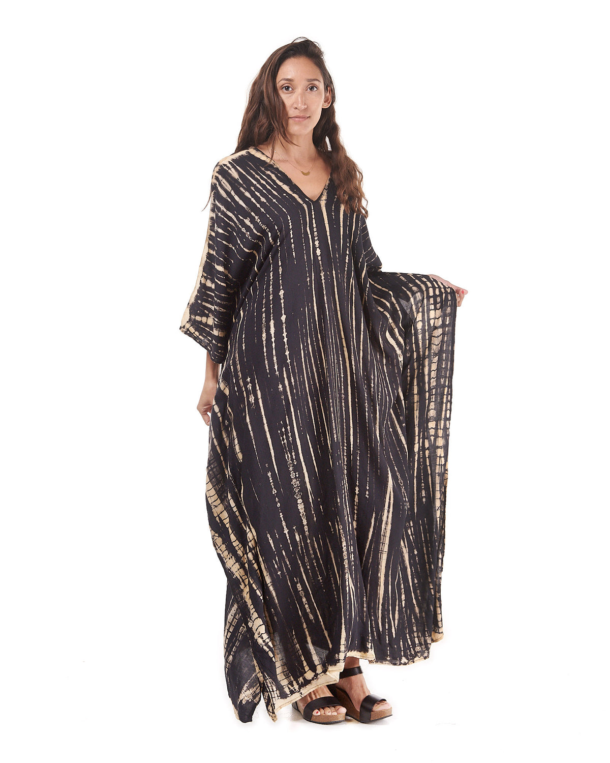 Long Kaftan V Neck Dress with wings