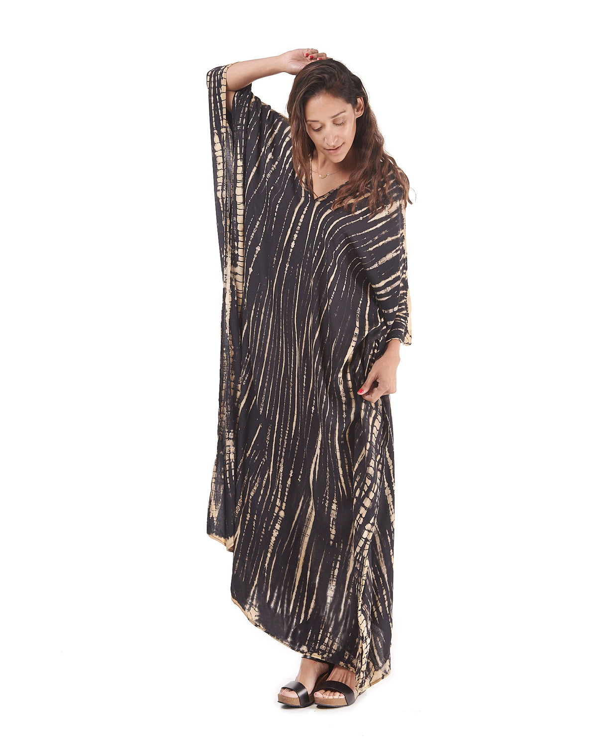 Long Kaftan V Neck Dress with wings
