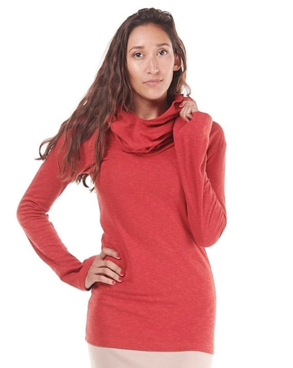 Overstock Sale Cotton Long Neck Cowl Hoodie
