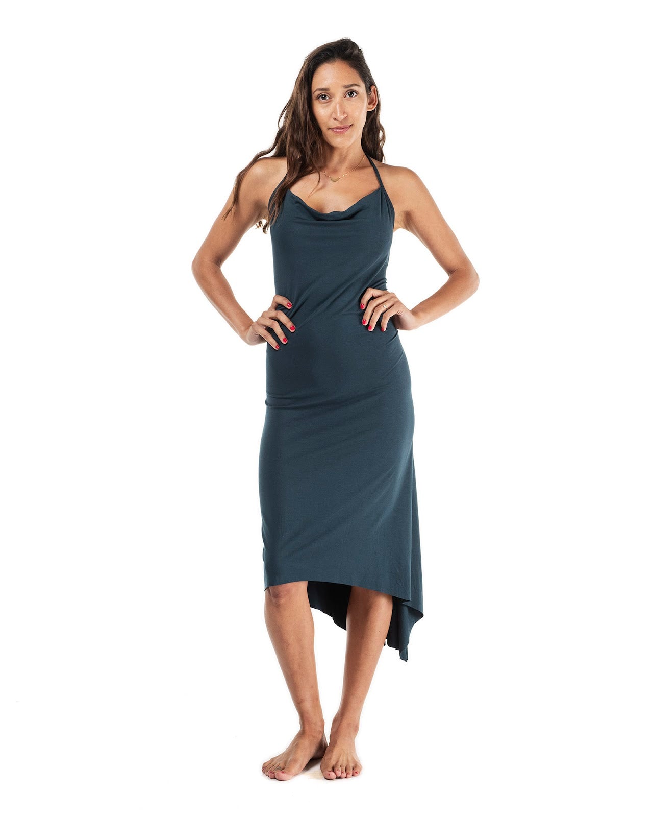 Cowl Neck Long Tulip Dress - Nectar Creations Cowl Neck Long Tulip Dress - Nectar Creations