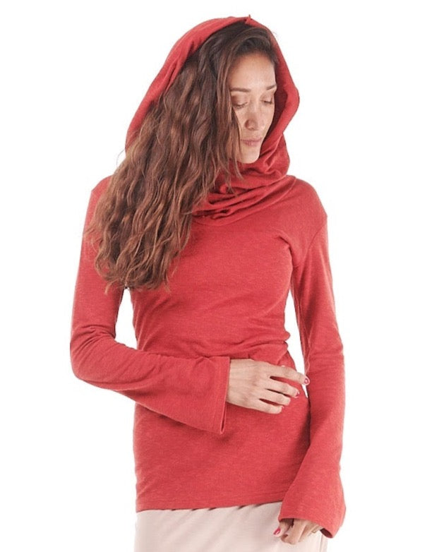 Overstock Sale Cotton Long Neck Cowl Hoodie