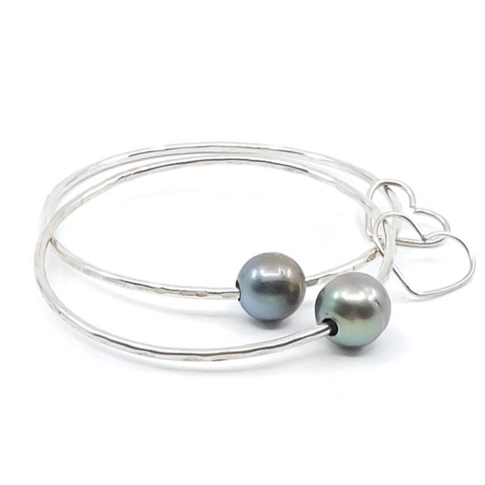 Tahitian Pearl Bangle with Heart