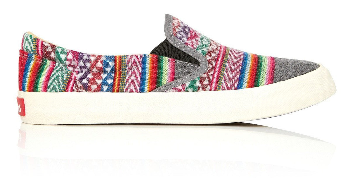 Peruvian Fabric Slate Slip On Shoe