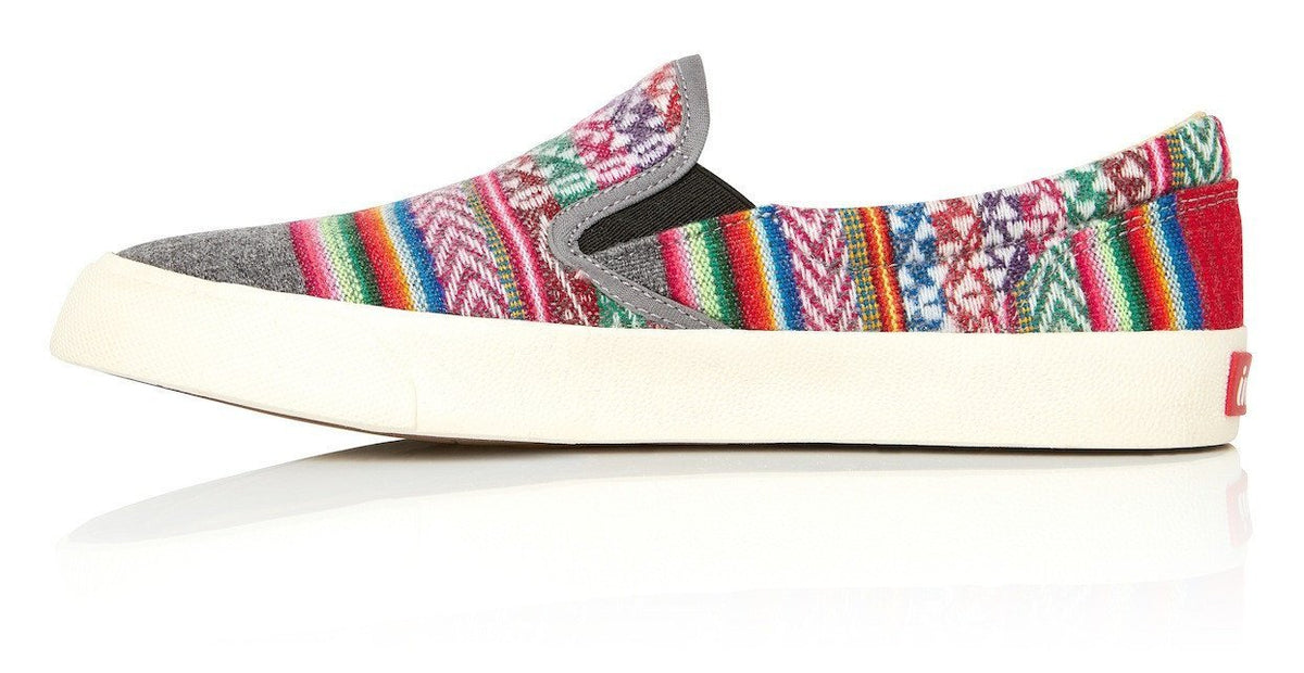 Peruvian Fabric Slate Slip On Shoe