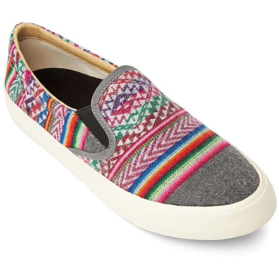 Peruvian Fabric Slate Slip On Shoe