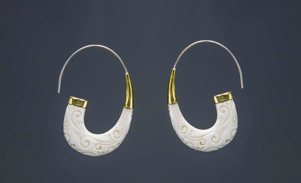 Balinese Tribal Carved Earrings