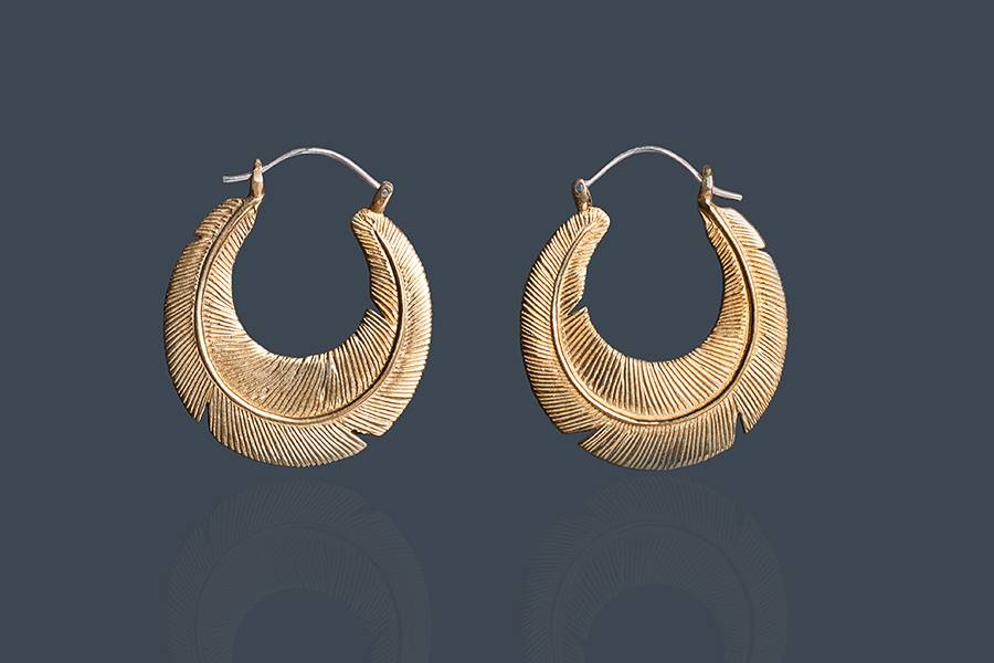 Feather Wrap Hoop Earrings