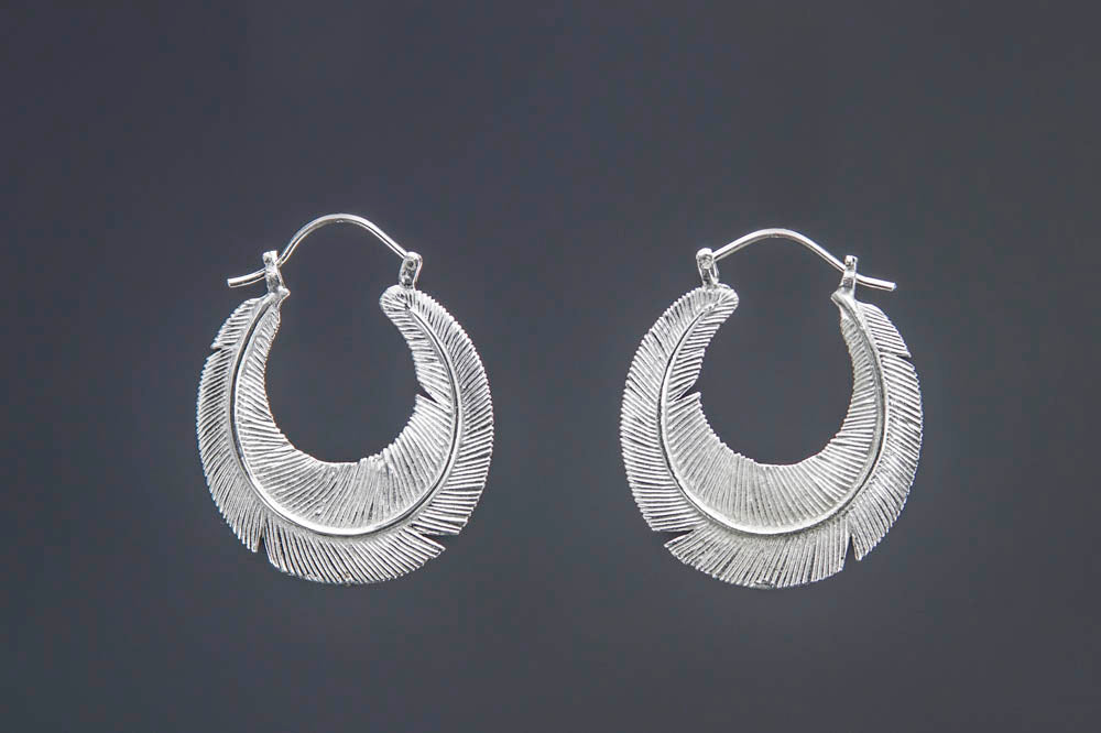 Feather Wrap Hoop Earrings