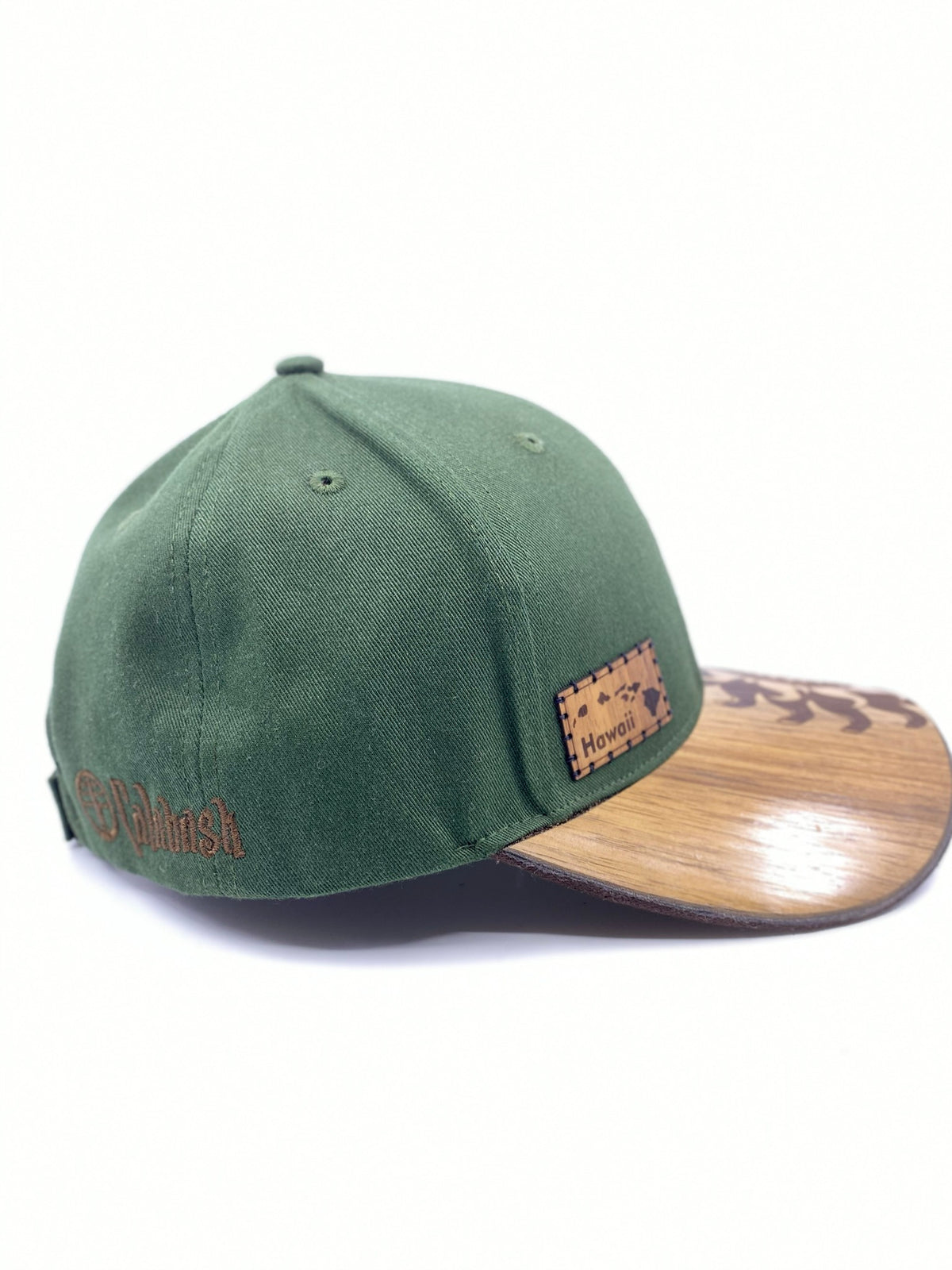 Hawaii Island Patch Koa Wood Hat