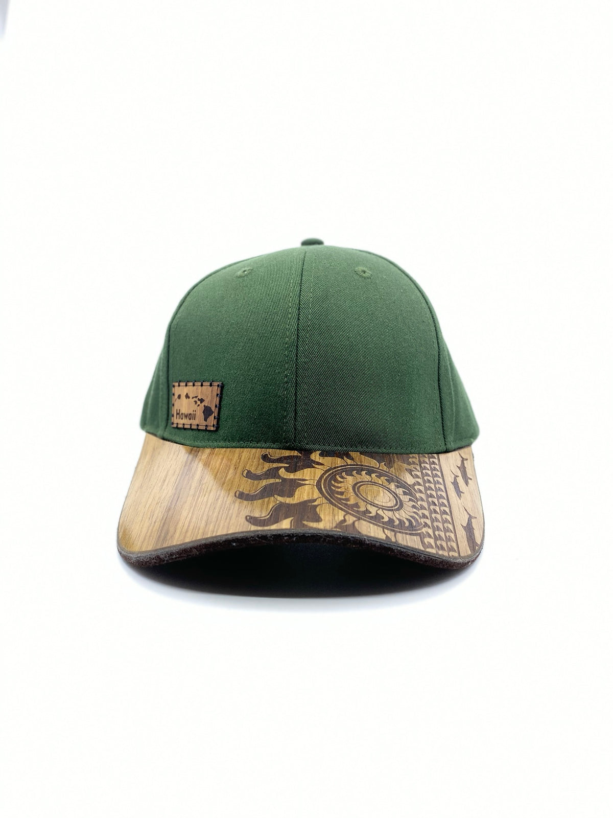 Hawaii Island Patch Koa Wood Hat