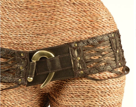 Leather Belt with hidden pocket