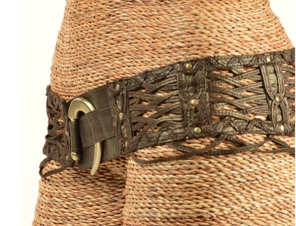 Leather Belt with hidden pocket
