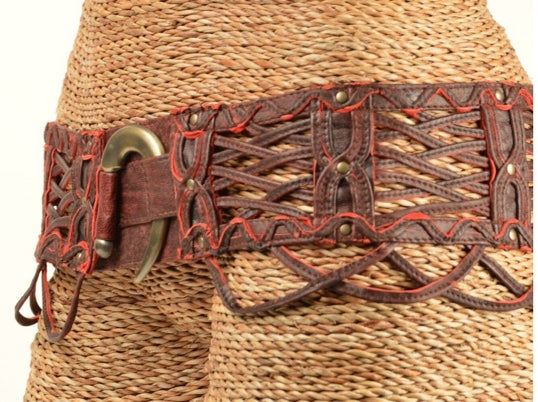 Leather Belt with hidden pocket