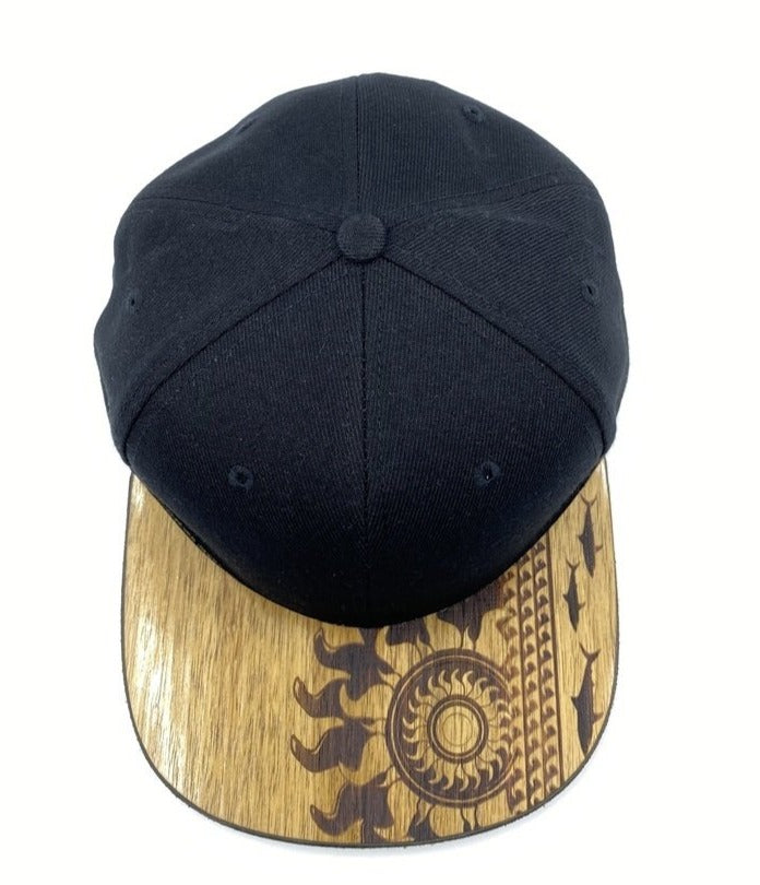 Sunshark Koa Wood Hat - Flat Bill