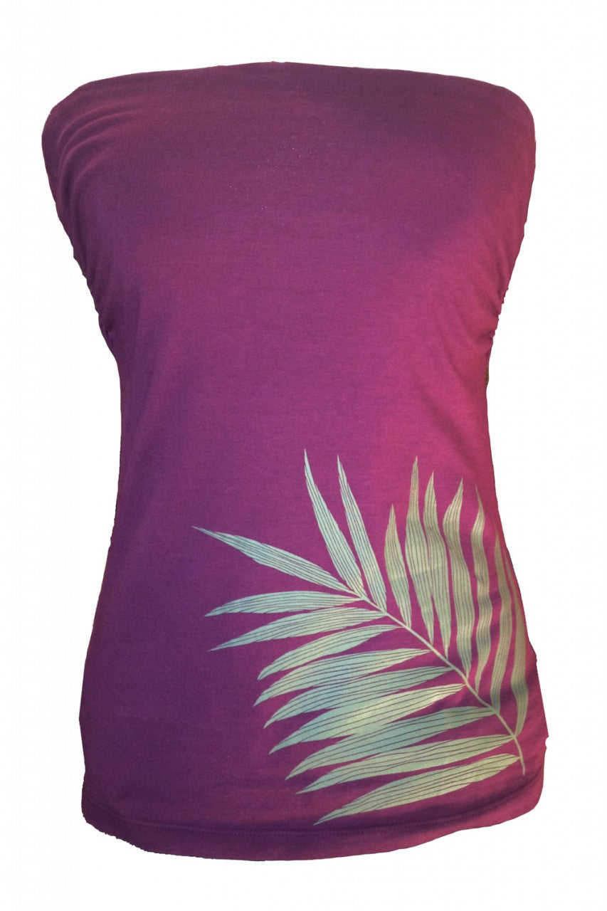 Bra Top with Palm Leaf Print