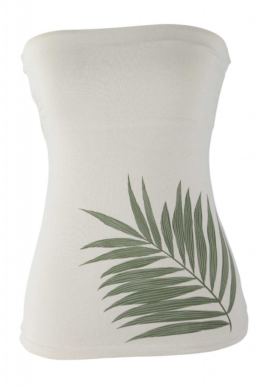 Bra Top with Palm Leaf Print