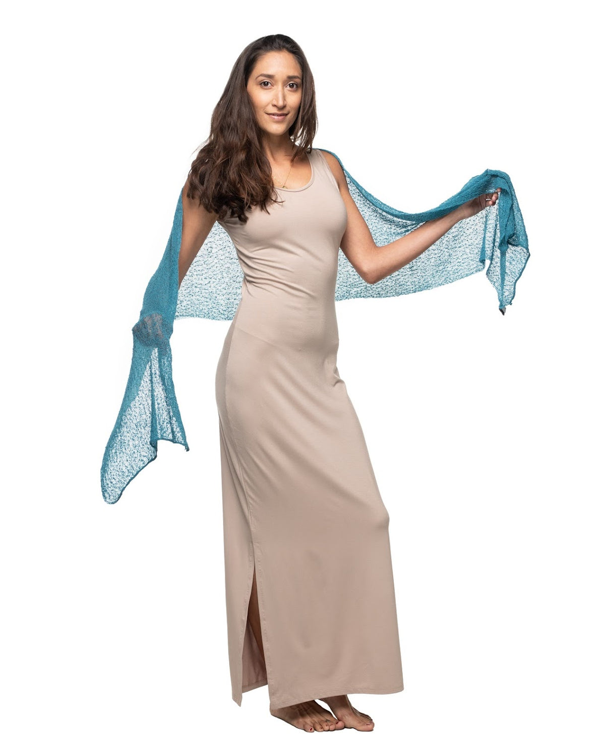 Solid Color Woven Net Rayon Scarf