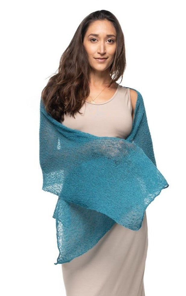 Solid Color Woven Net Rayon Scarf