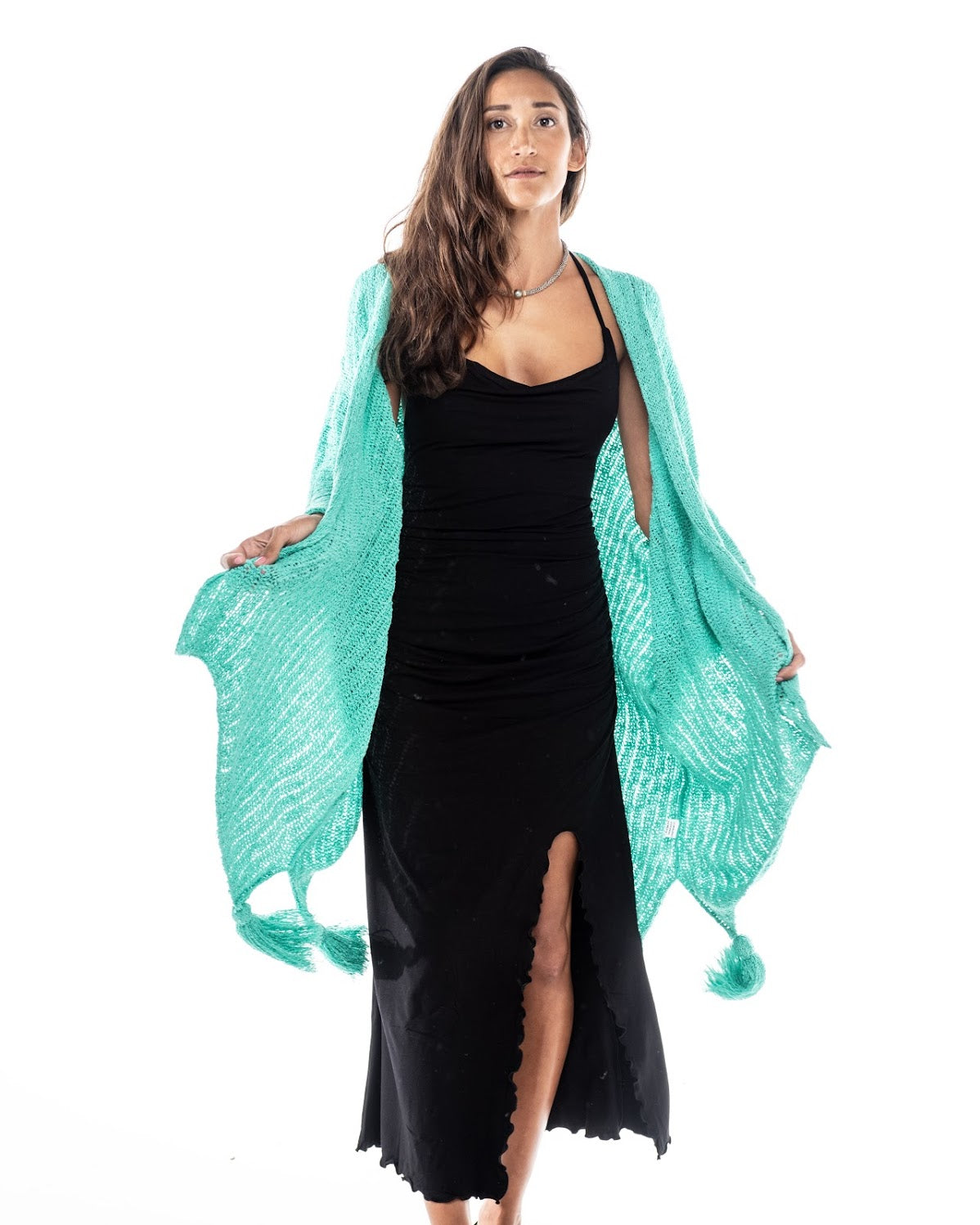 Knitted Open Front Top Shawl Line