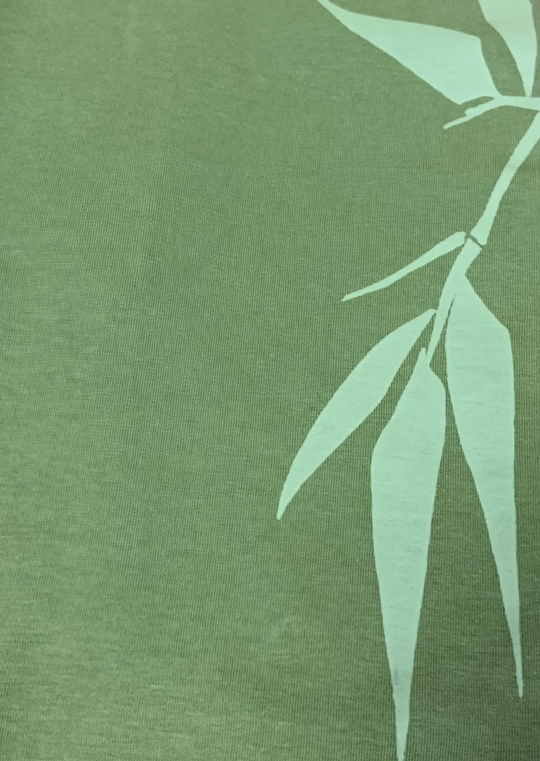 3/4 Cotton Lycra Yoga Capri with Bamboo Print - Nectar Creations