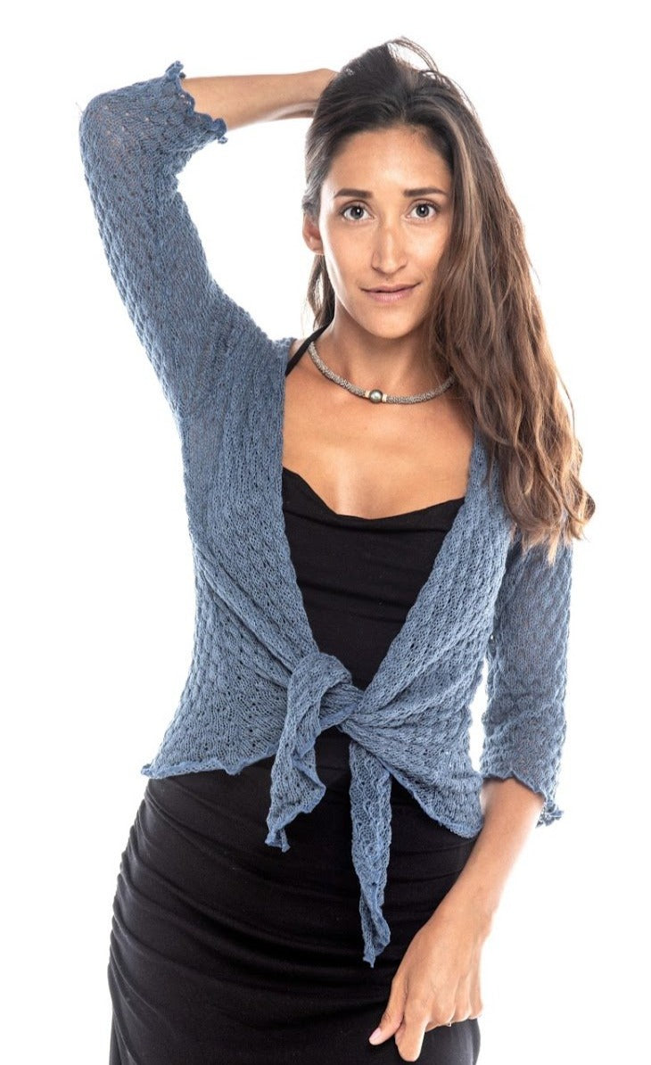 Knitted Open Front Top Ikat Nanas