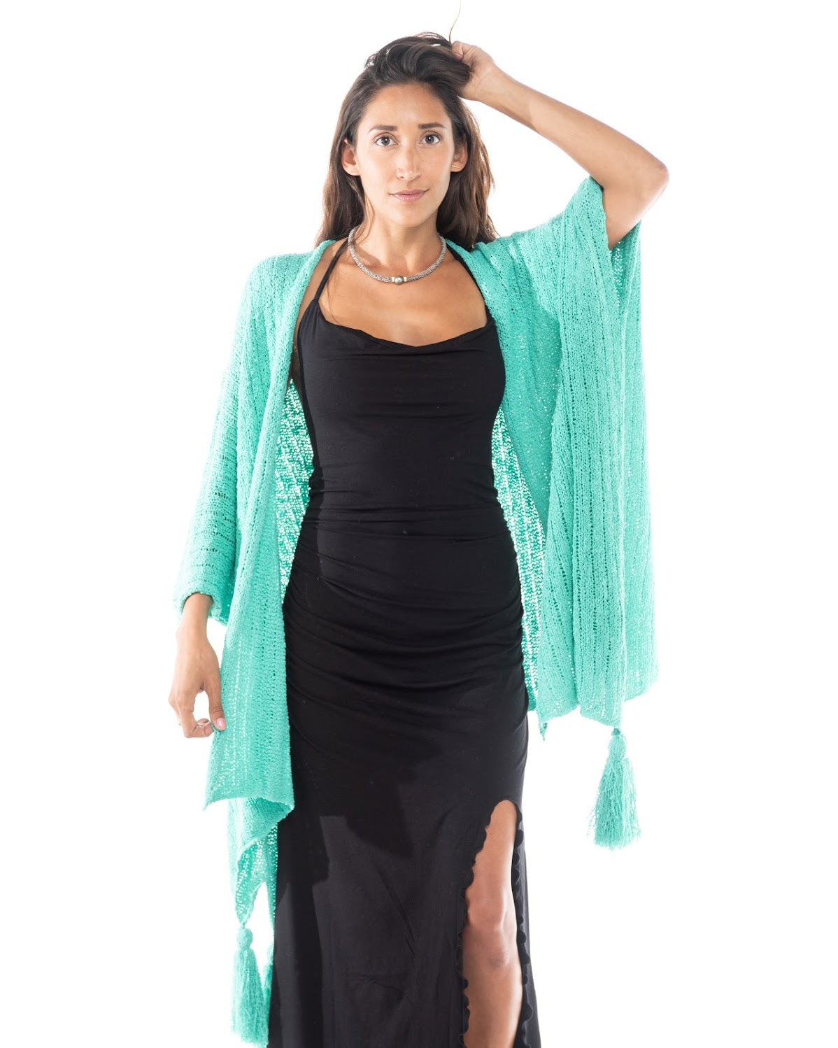 Knitted Open Front Top Shawl Line