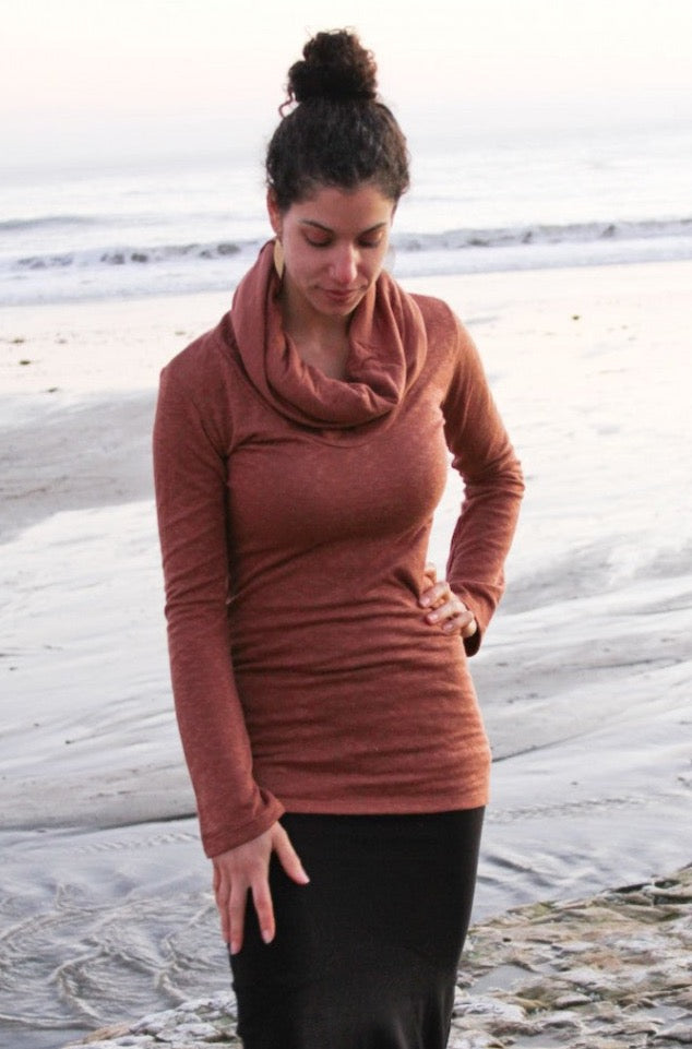 Cotton Long Neck Cowl Hoodie