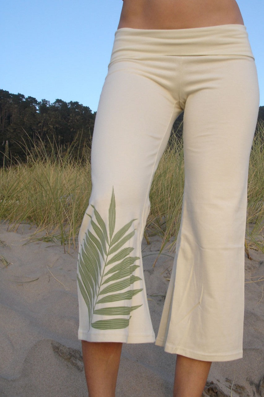 Cropped Yoga Pant with Palm Leaf